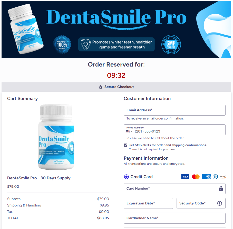 DentaSmile Pro Order Page